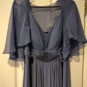 Blue Dress w/ Navy Bead Detail sz 18